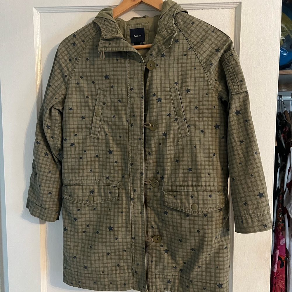 New Gap kids army green jacket (sz L).